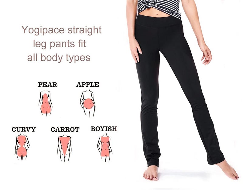 Yogipace Tall Women's Straight Leg Yoga Pants, Slim Fit Workout Pants, 35", Black, Size S - Image 4